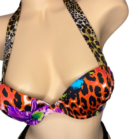 RARE Victoria’s Secret Leopard and Skull Very Sexy Print Bombshell Bikini Top - Picture 8 of 16